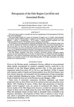 Petrogenesis of the Oslo Region Larvikites and Associated Rocks