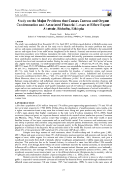 Study on the Major Problems that Causes Carcass and Organs