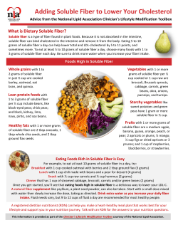 Adding Soluble Fiber to Lower Your Cholesterol