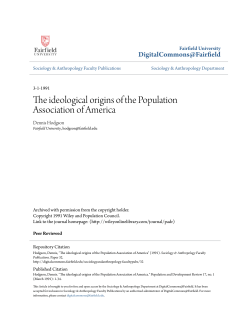 The ideological origins of the Population Association of America