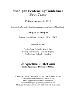 Michigan Sentencing Guidelines Boot Camp