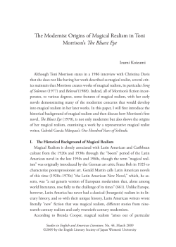 The Modernist Origins of Magical Realism in Toni Morrison`s The