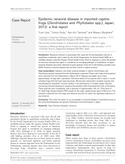 Epidemic ranaviral disease in imported captive frogs