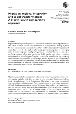 Migration, regional integration and social transformation: A