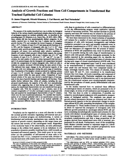 Analysis of Growth Fractions and Stem Cell