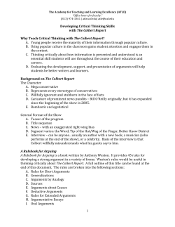 Developing Critical Thinking Skills with The Colbert Report Why