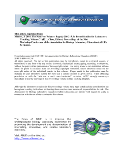 The Nature of Science - Association for Biology Laboratory Education
