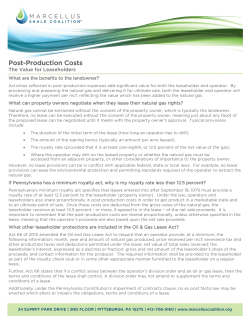 Post-Production Costs - Marcellus Shale Coalition