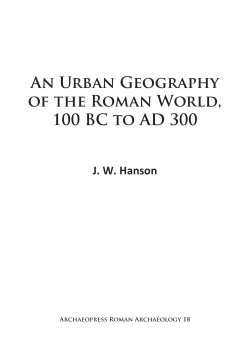 An Urban Geography of the Roman World, 100 BC