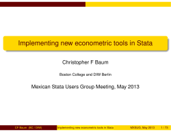 Implementing new econometric tools in Stata