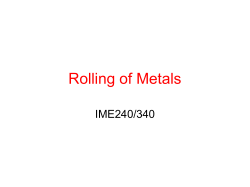 Rolling of Metals