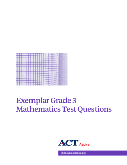 Exemplar Grade 3 Mathematics Test Questions