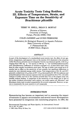 Acute toxicity tests using rotifers. III. Effects of temperature, strain