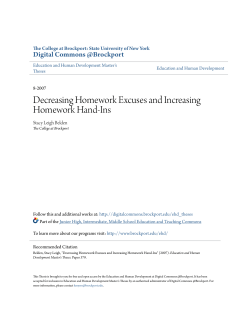 Decreasing Homework Excuses and Increasing
