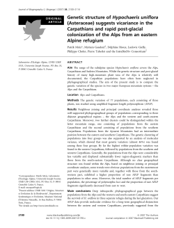 Genetic structure of Hypochaeris uniflora (Asteraceae) suggests