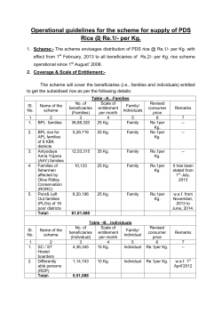 Operational Guidelines for the Scheme for Supply of PDS Rice @ Rs