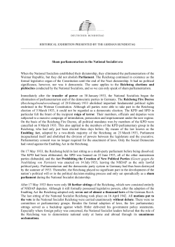 Sham parliamentarism in the National Socialist era When the