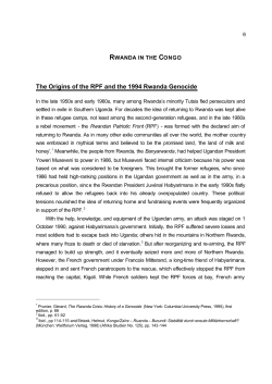The Origins of the RPF and the 1994 Rwanda Genocide