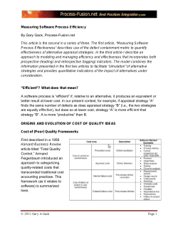 Measuring Software Process &ldquo;Efficient&rdquo;? What does that mean