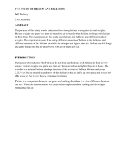 THE STUDY OF HELIUM AND BALLOONS Will Barbrey Cary