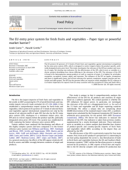 The EU entry price system for fresh fruits and vegetables &ndash; Paper
