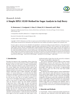 A Simple HPLC-ELSD Method for Sugar Analysis in Goji Berry