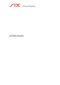 listing rules - SIX Exchange Regulation
