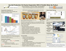 Sea Salt Production Via Passive Evaporation With A Potable Water