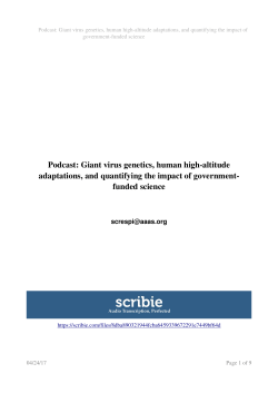 Podcast: Giant virus genetics, human highaltitude