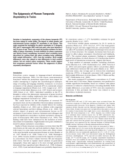 The Epigenesis of Planum Temporale Asymmetry in Twins