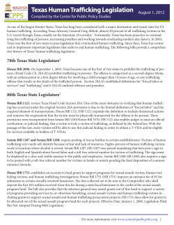 Texas Human Trafficking Legislation