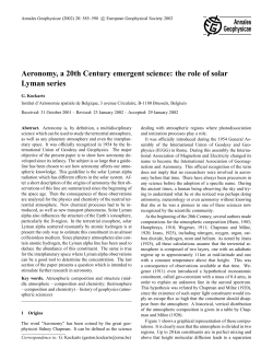 Aeronomy, a 20th Century emergent science