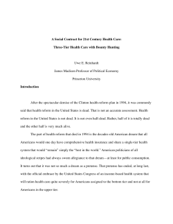 A Social Contract for 21st Century Health Care: Three - RIT