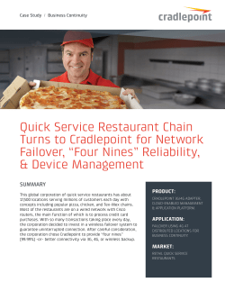 Quick Service Restaurant Chain Turns to Cradlepoint for Network