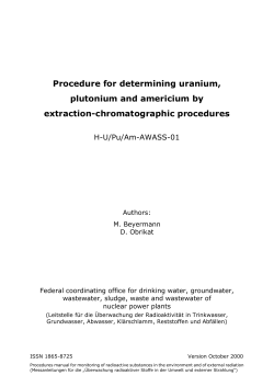 Procedure for determining uranium, plutonium and