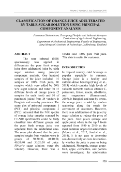 classification of orange juice adulterated by table sugar solution