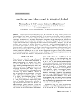 A calibrated mass balance model for Vatnaj&ouml;kull, Iceland