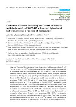 Evaluation of Models Describing the Growth of Nalidixic Acid