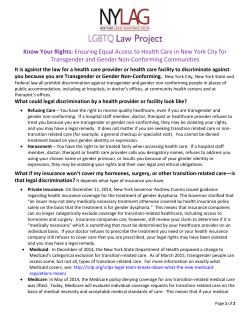 Know Your Rights: Ensuring Equal Access to Health Care in New