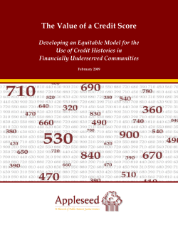 The Value of a Credit Score