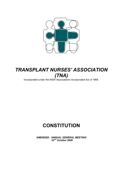 TNA Constitution - Transplant Nurses` Association