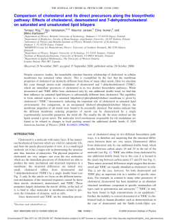 Rog comparison of cholesterol and its direct precursors