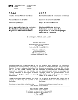 Arctic Marine Biodiversity: Indicators for Monitoring