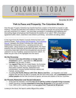 Path to Peace and Prosperity: The Colombian Miracle
