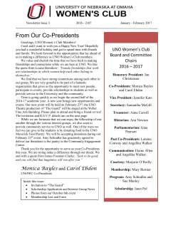 From Our Co-Presidents - University of Nebraska Omaha