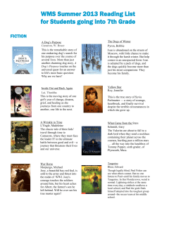 Grade 6 Summer Reading List
