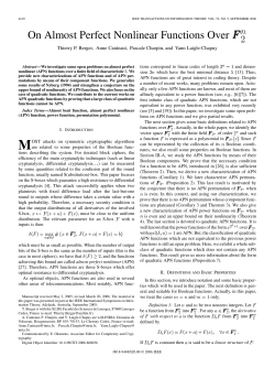 On Almost Perfect Nonlinear Functions Over F