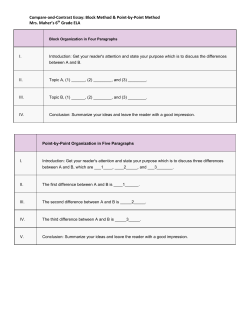 Compare-and-Contrast Essay: Block Method