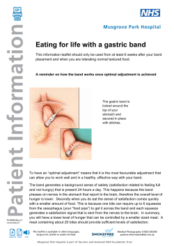 Eating for life with a gastric band