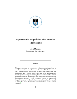 Isoperimetric inequalities with practical applications